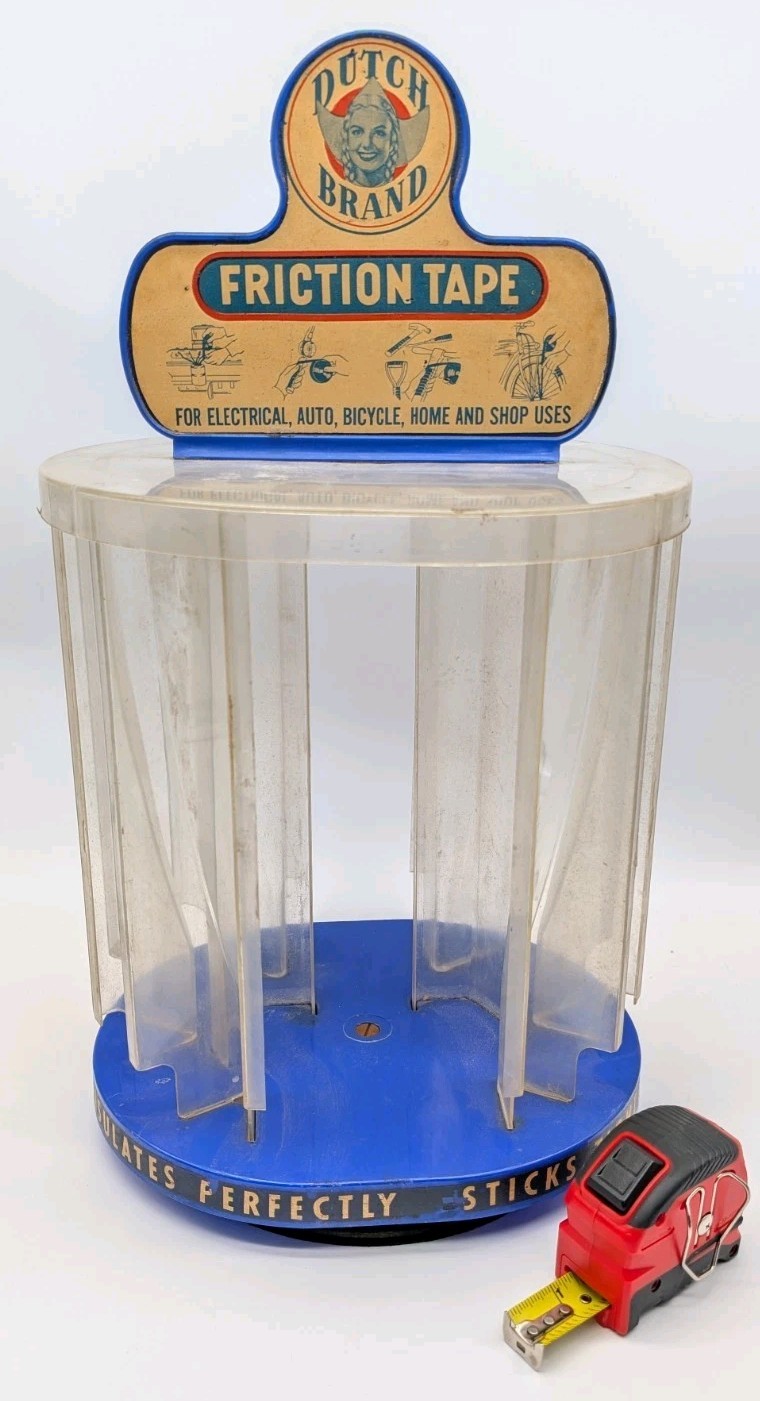 Dutch Brand Friction Tape Store Display Countertop Rotating Spin Advertising 19″