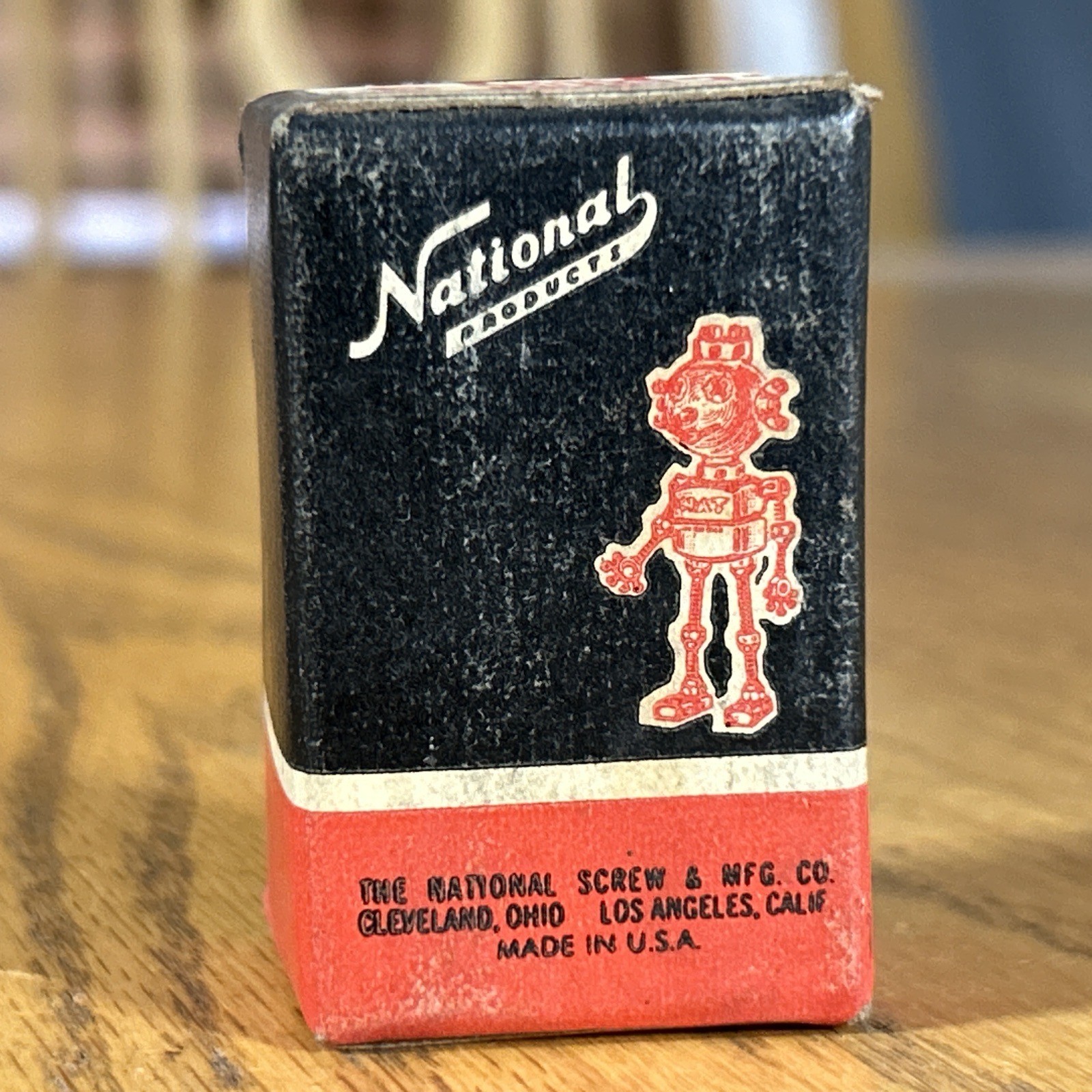Vintage National Nail Box 1950 Advertising W Tacks Los Angeles Atomic Age
