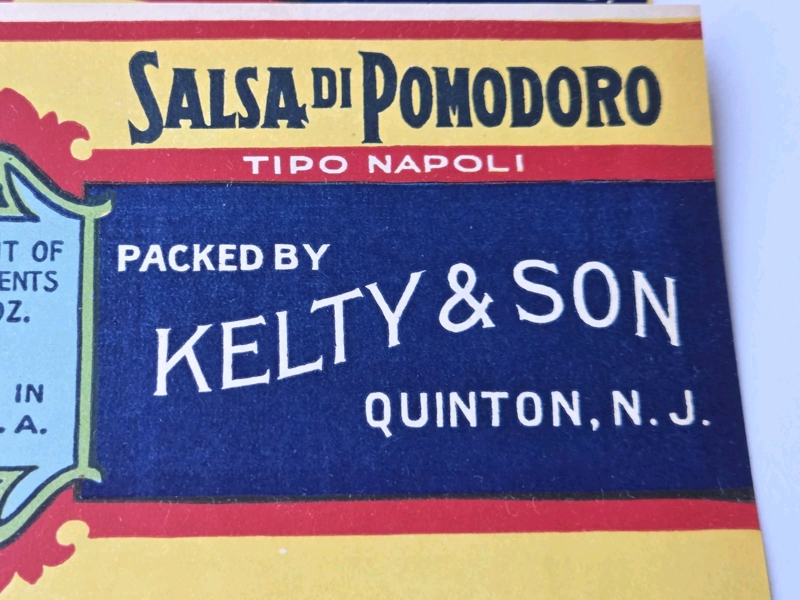 (10) DEFY THE WORLD TOMATO PASTE PAPER LABELS Est. 1940s QUINTON NJ EX COND