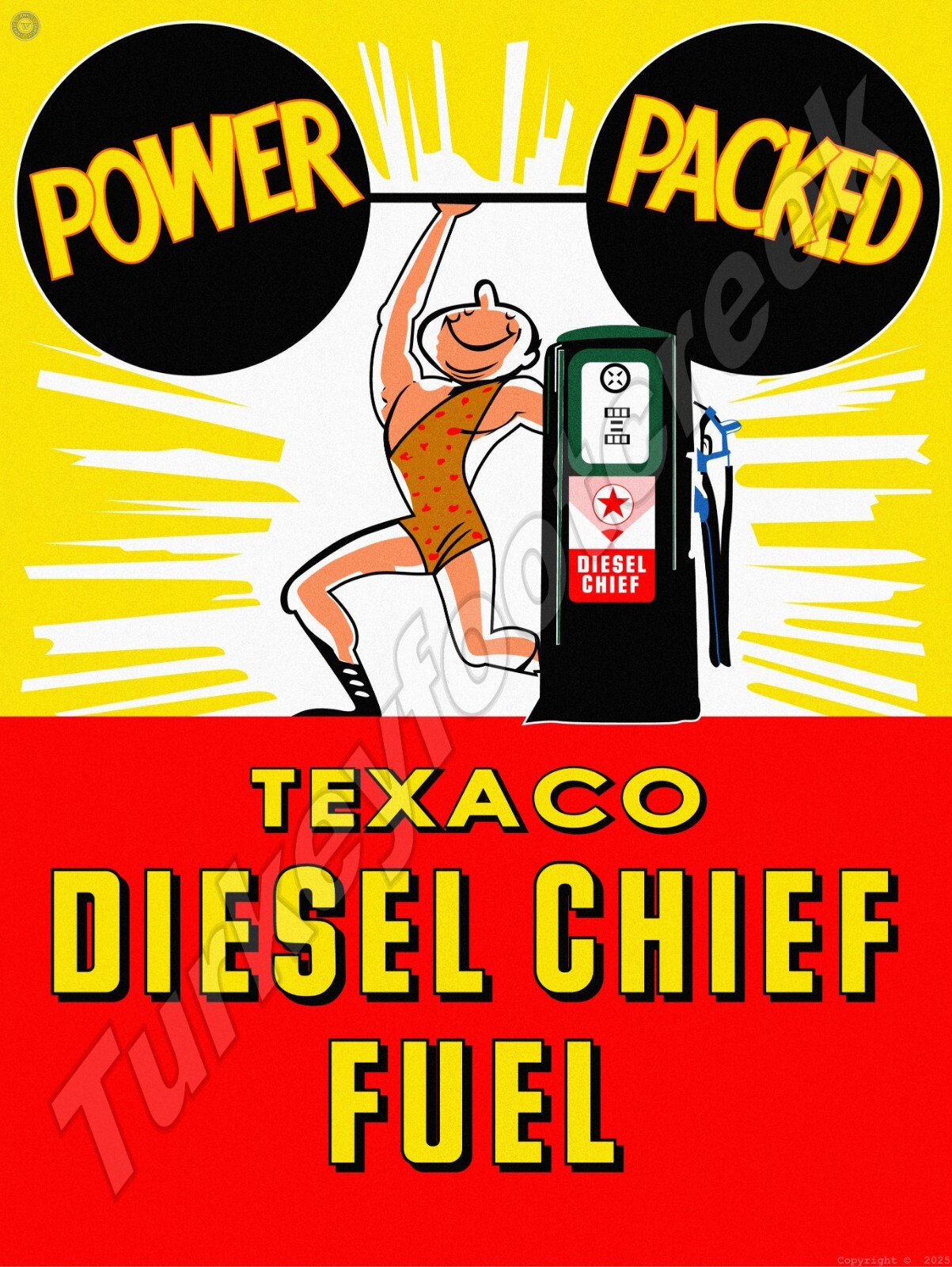Texaco Diesel Chief Fuel Metal Sign 3 Sizes to Choose From