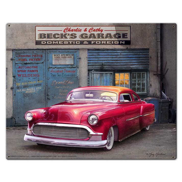 Beck’s Garage Metal Sign 30in X24in