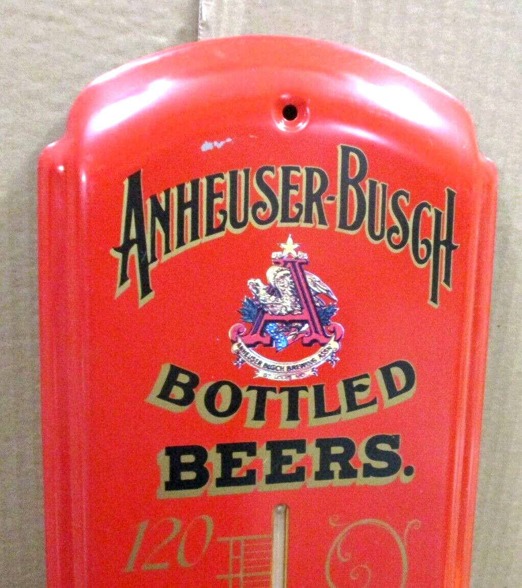 BUDWEISER BEER – Anheuser Busch -BIG THERMOMETER SIGN – Shows BUD GIRL and EAGLE