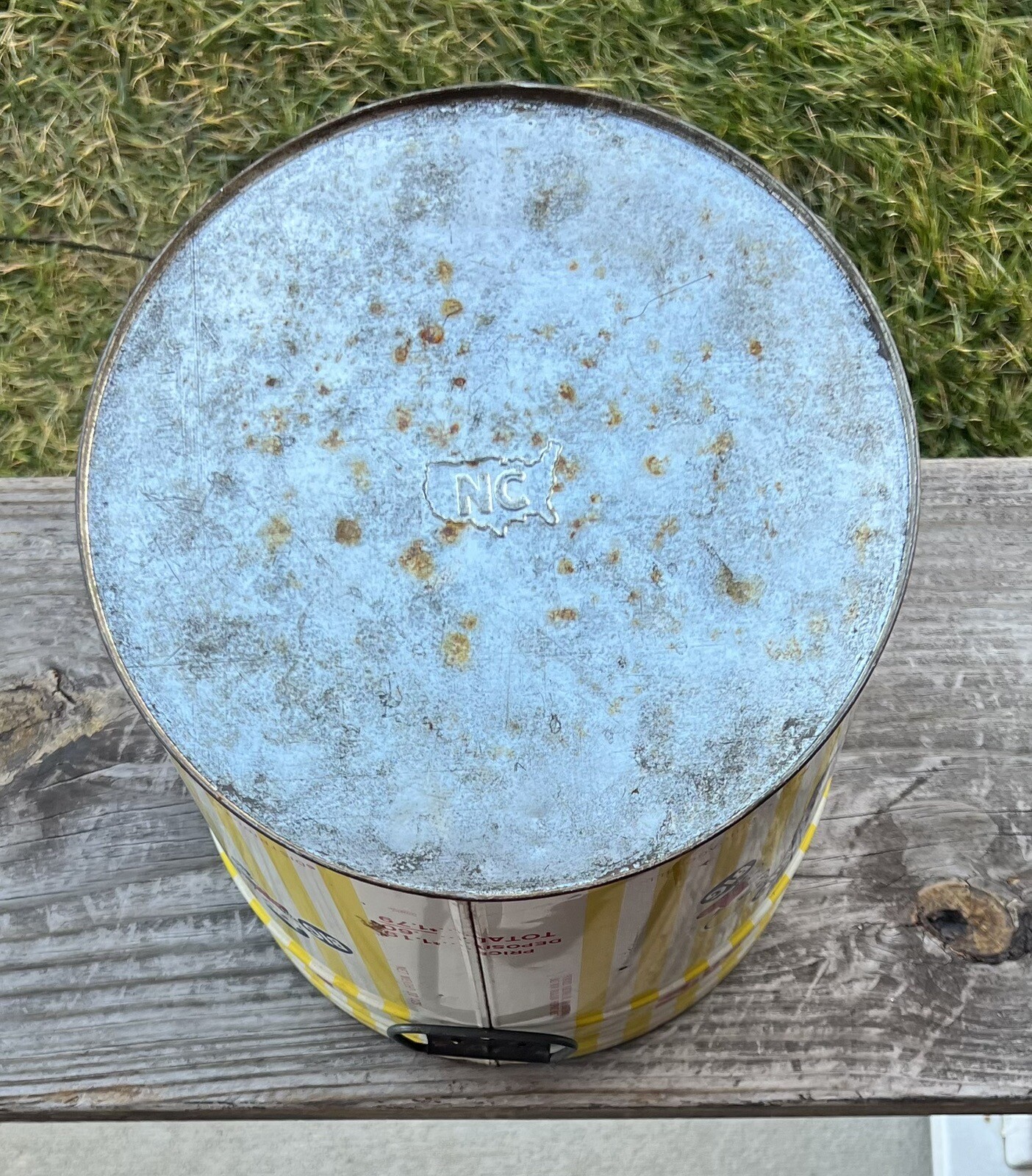 Vintage Large IGA BIG-BIG CAN Potato Chips Tin Canister w/ Handles & Lid
