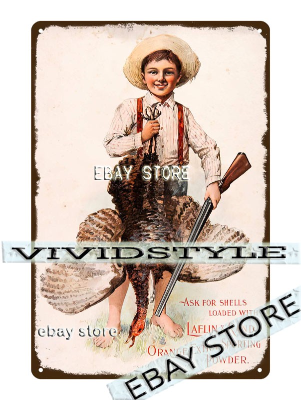 Tin Sign 1899 Laflin Rand Orange Powder Hunting Poster decor art