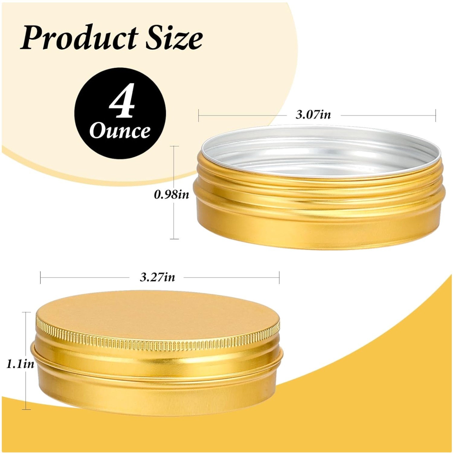 Refillable Salve Tins – 4oz Round Metal Containers