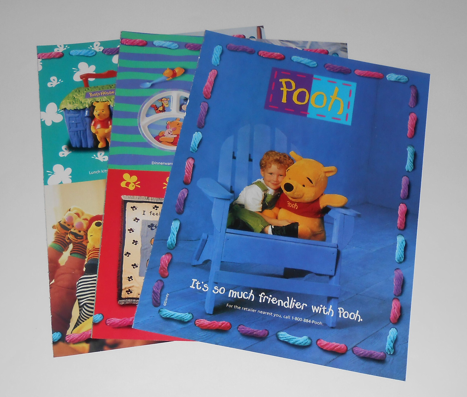Vtg 1990 Mattel Disney Winnie Pooh Clothing Children Girls Boys 4 Page Print Ad