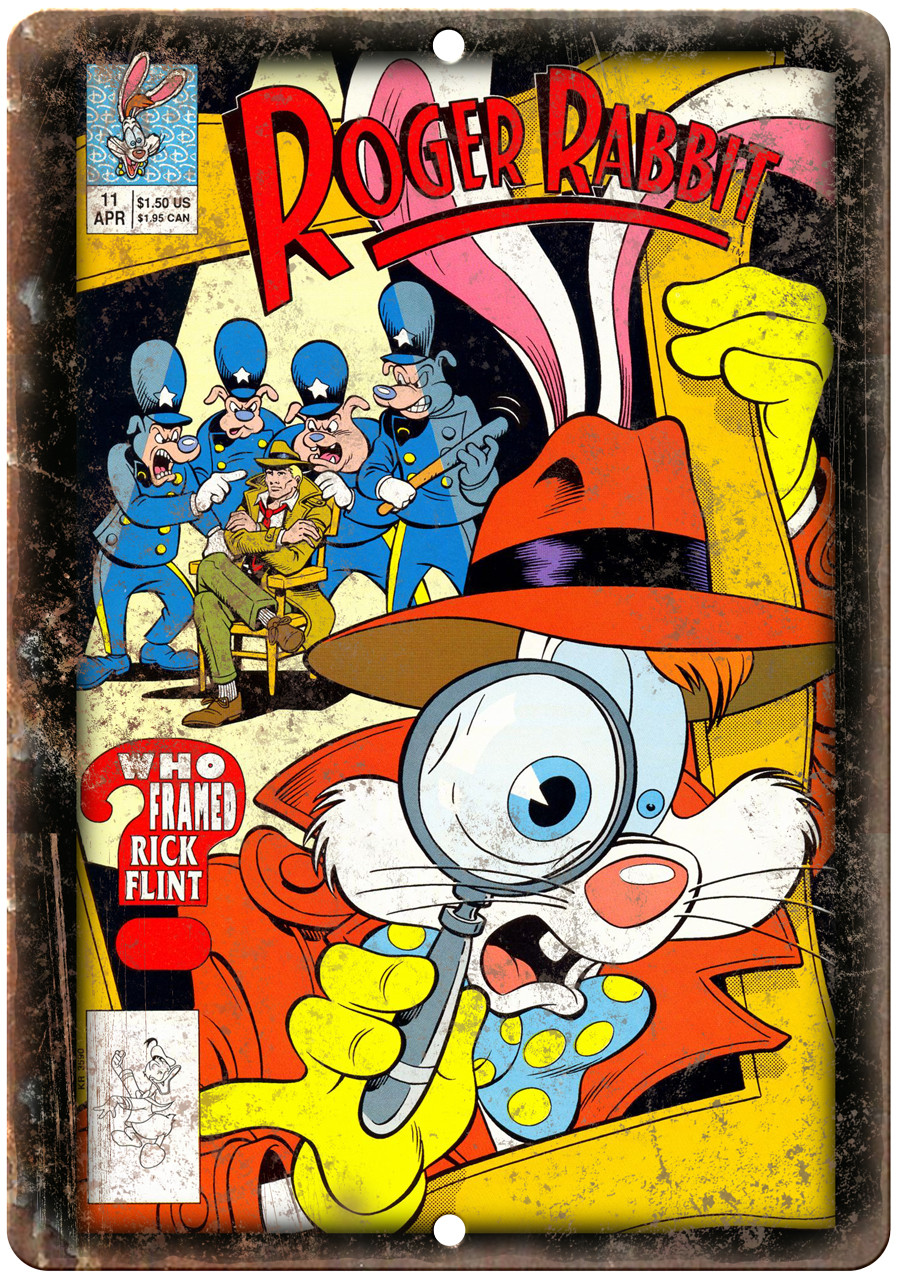 Roger Rabbit Who Framed Rick Flint Comic Art 12″x9″ Reproduction Metal Sign J37