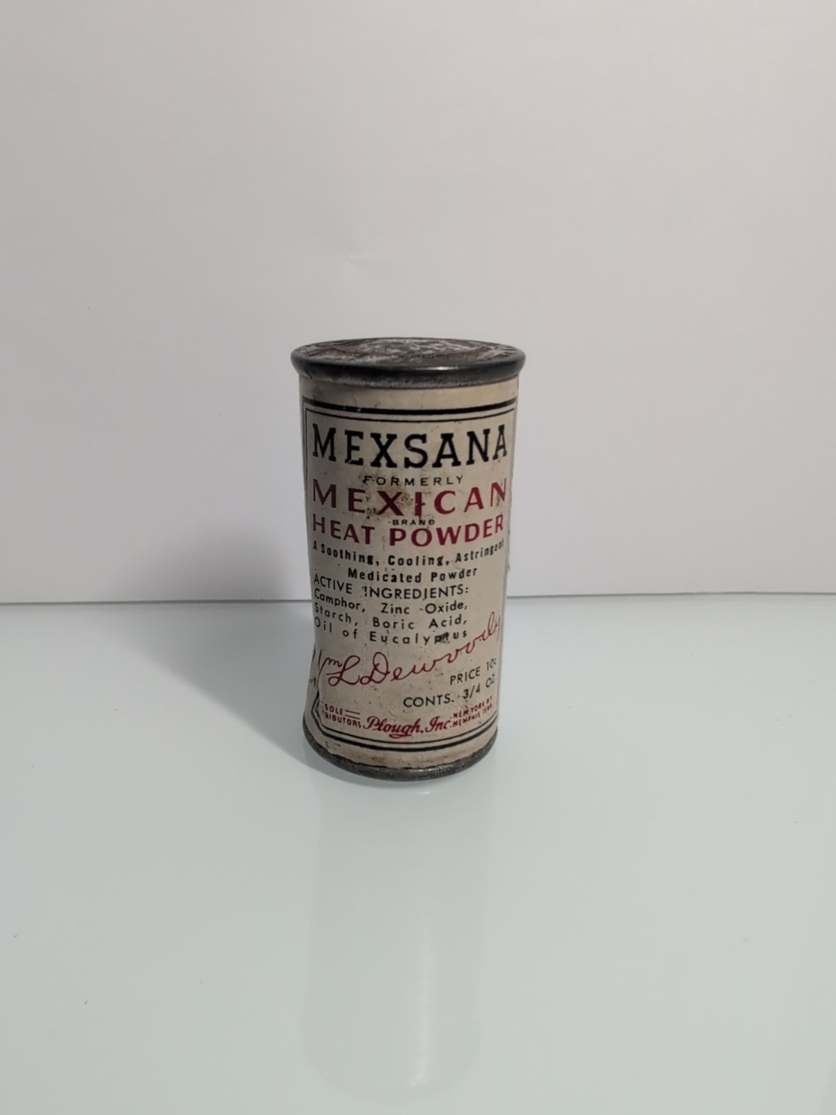 Vintage Unopened Pre-1950 Mexsana Brand Mexican Heat Powder Plough Inc Container