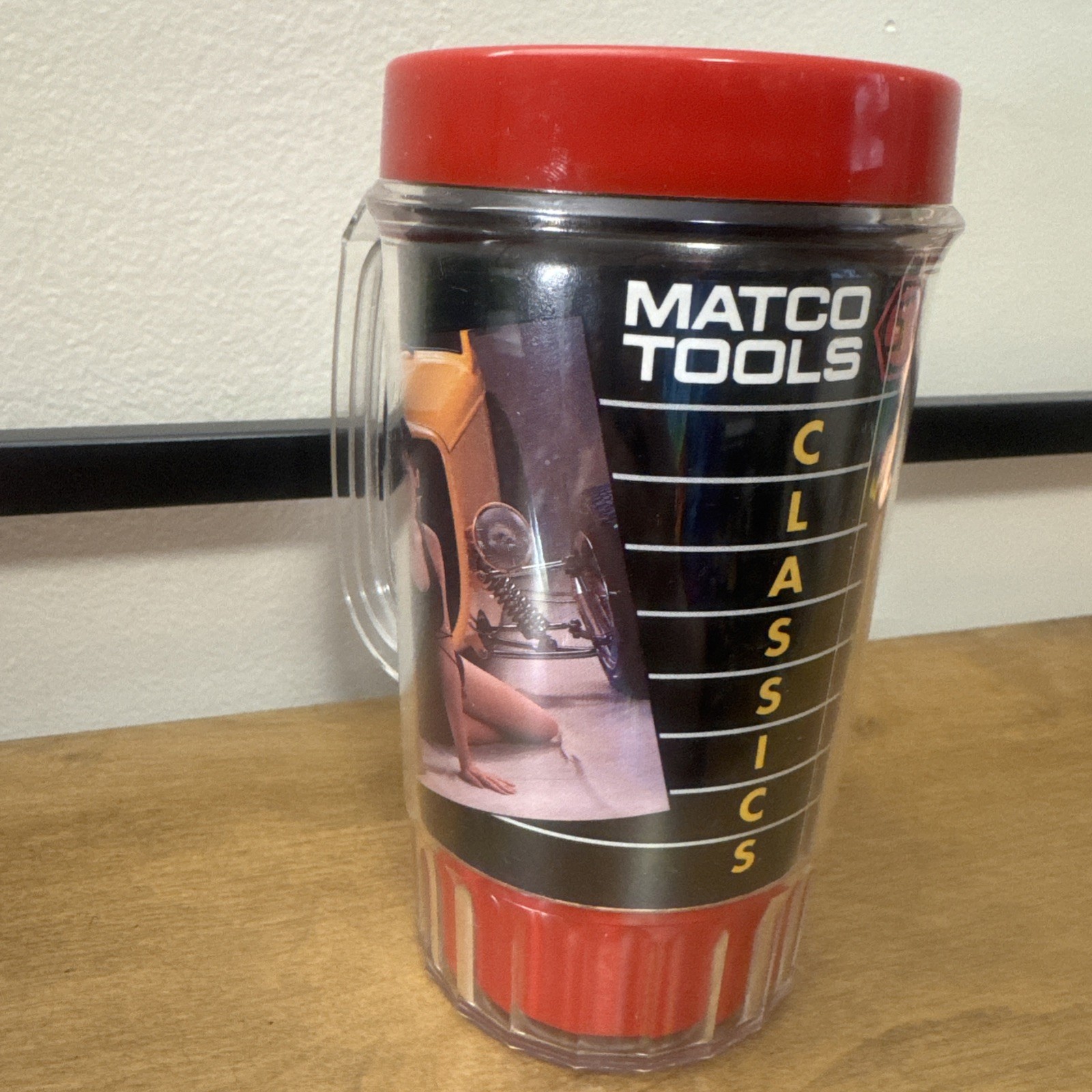 Lot Of 2 MATCO Tools Classic Vintage Pin Up Calendar Girl Insulated Mug Cup