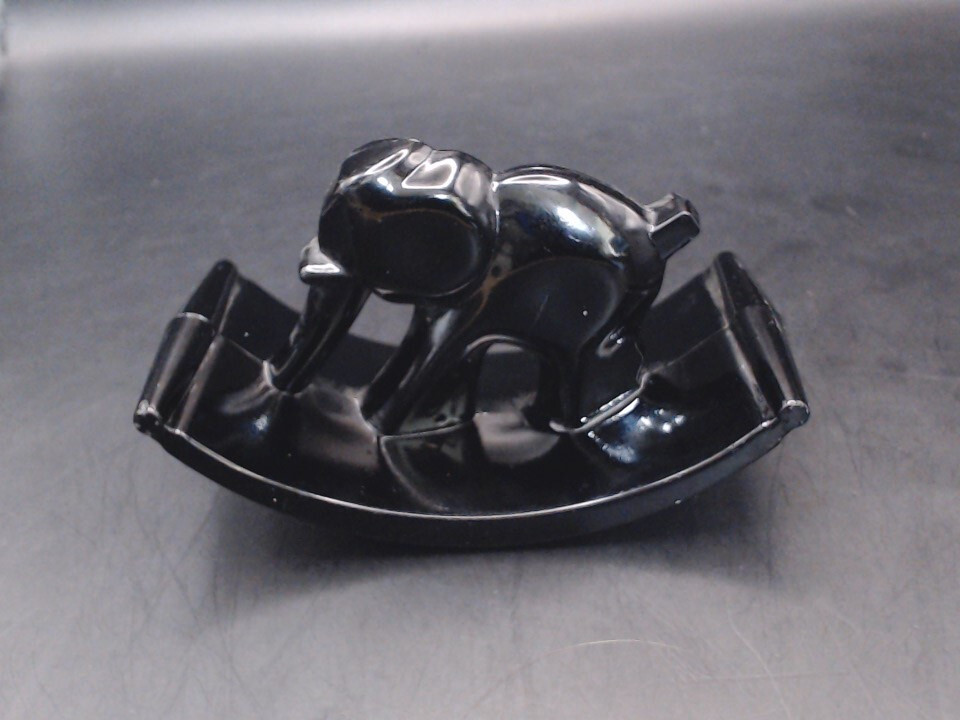 Houze Glass Black Amethyst Rocker Elephant Ink Blotter