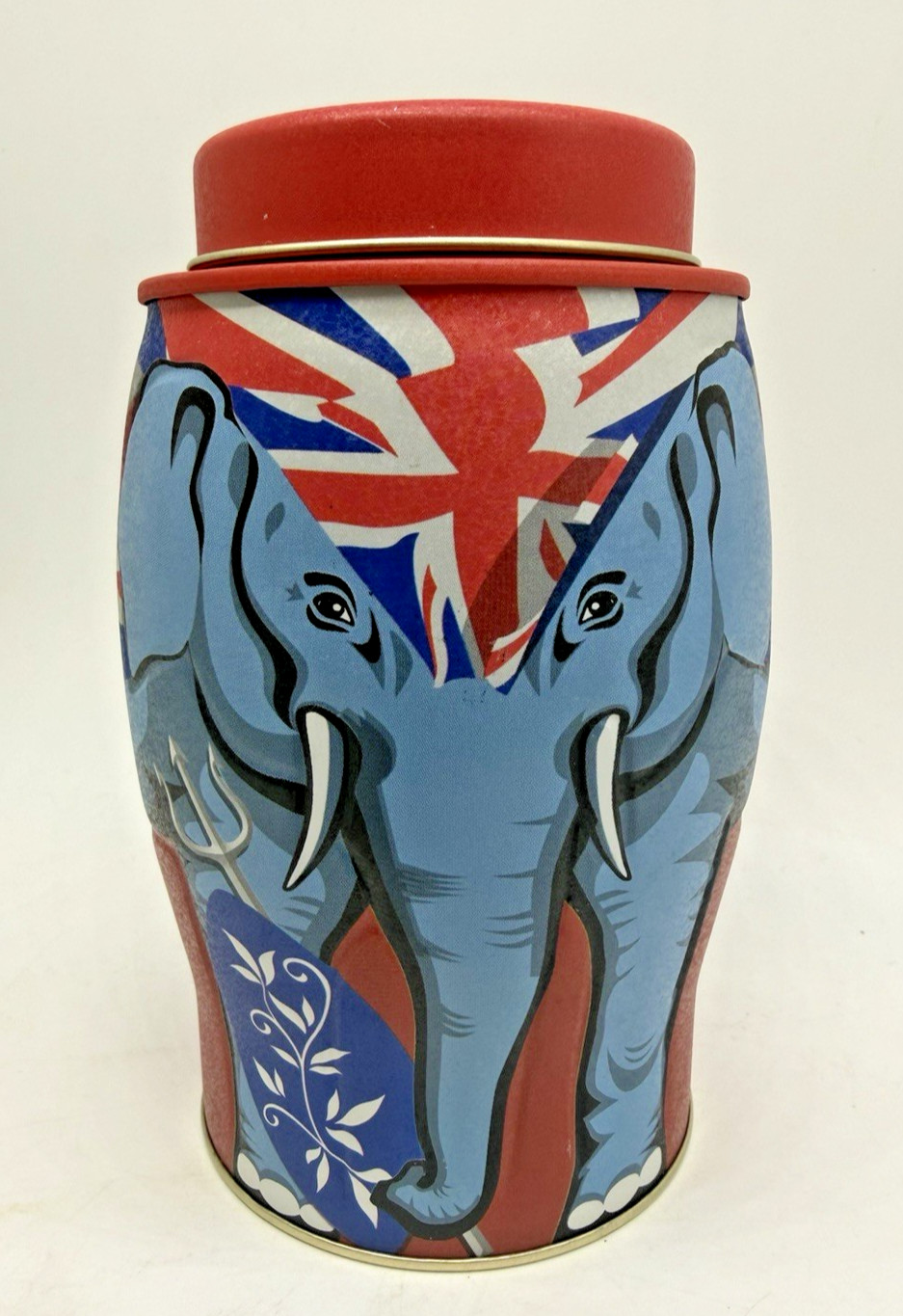 Williamson Tea Caddy Union Jack Elephant Collectible Tin Kenya British Empty