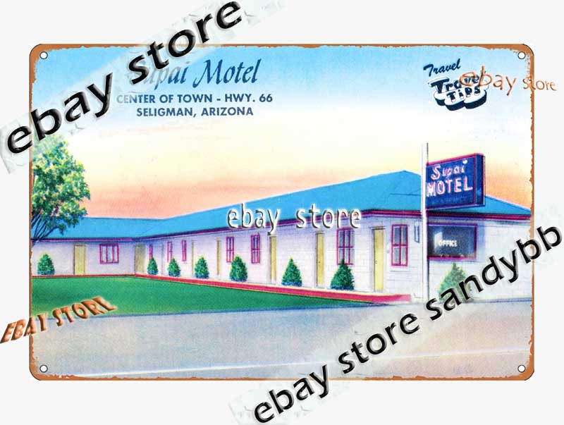 1940 Supai Motel Arizona Roadside Travel Route 66 Tin Sign interior stylist