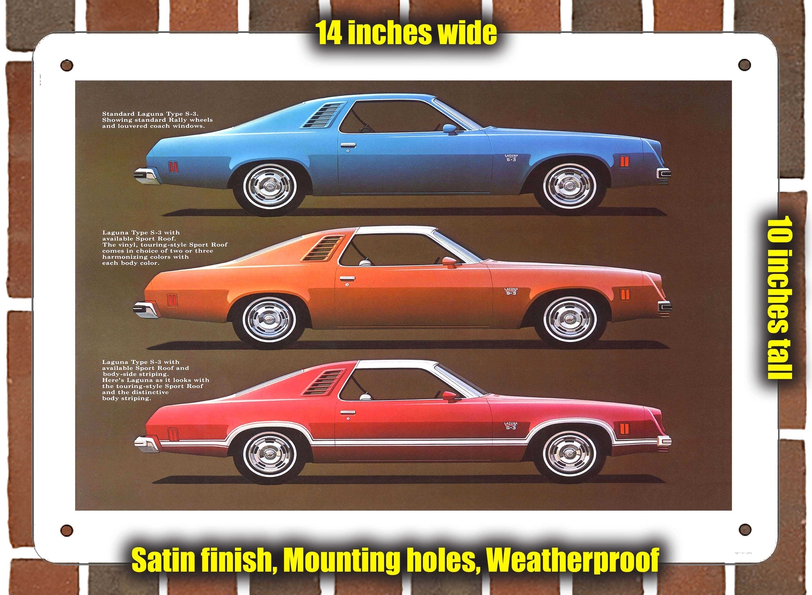 METAL SIGN – 1975 Chevrolet Laguna S3 Salesman (Sign Variant #2)