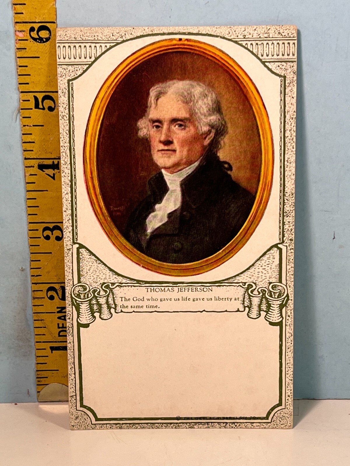Vintage Thomas Jefferson “God Who Gave Us Life, Gave Us Liberty” Blotter Card