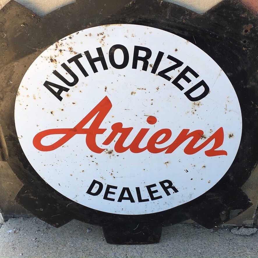 VTG 3′ Ariens Dealer Two-Sided Metal Advertising Sign Cog Design Stout Sign Co.