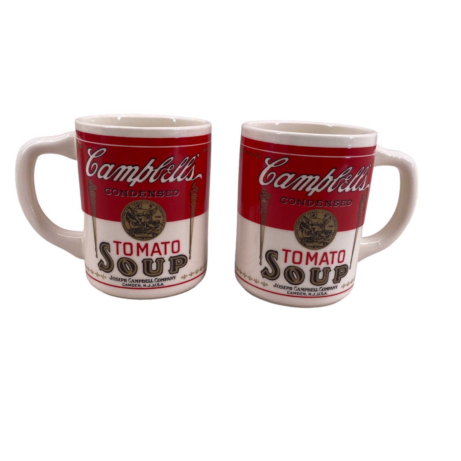 Campbells Soup Mugs Condensed Tomato 8 oz Coffee Tea Soup Cups NJ USA Vintage