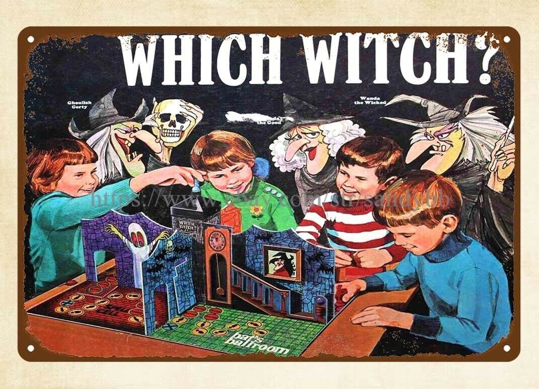1970 Which Witch board game metal tin sign brewery bar metal signs