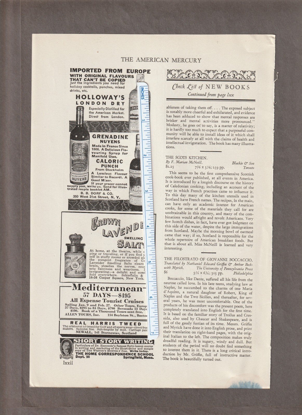 1929 B.F. Dorf CALORIC PUNCH Magazine AD~GRENADINE NUYENS~Holloway’s London Dry