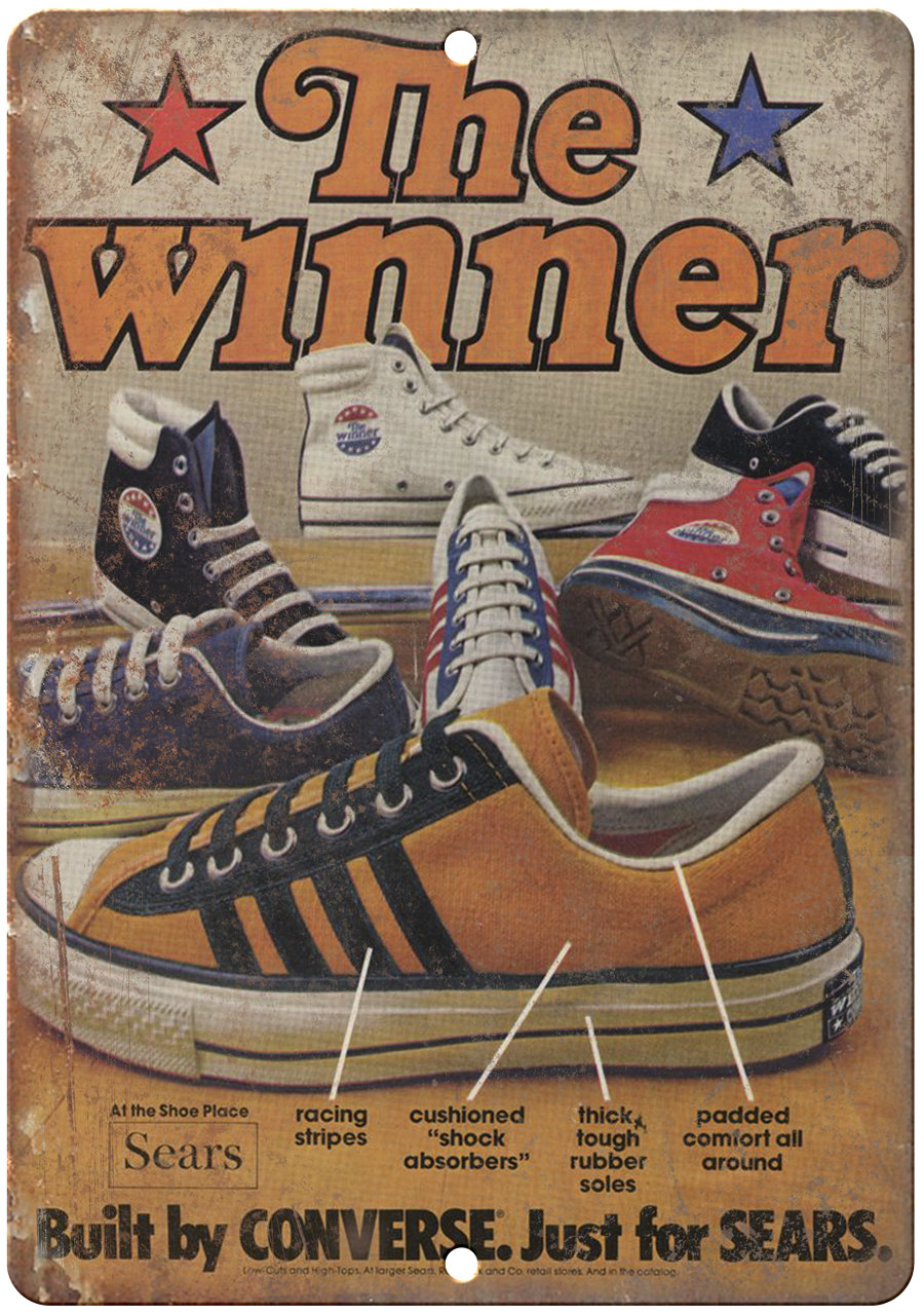 Converse The Winner Sears RARE sneaker head 12″ x 9″ Reproduction Metal Sign