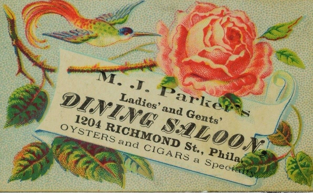 M. J Parker’s Dining Saloon Oysters & Cigars Bird Of Paradise Pink Rose F89