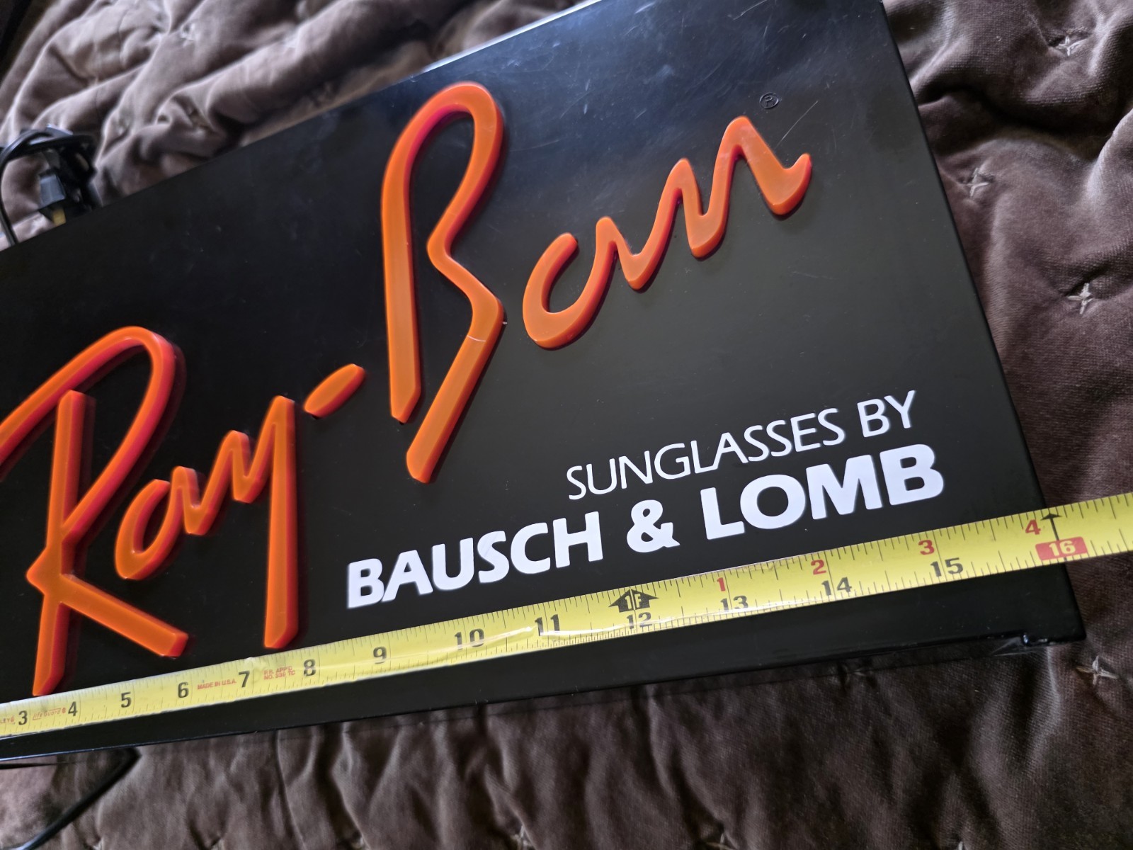 * Vintage Ray-Ban Sunglasses Bausch & Lomb Lighted Advertisement Display Sign