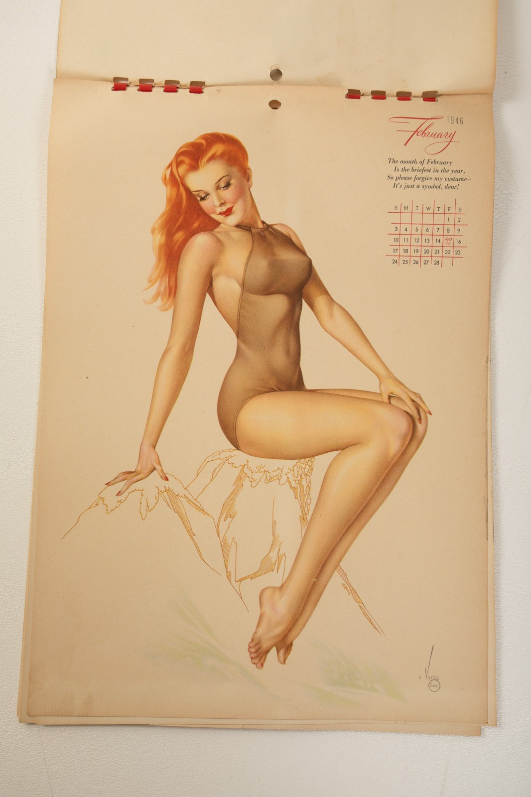 Vintage Varga Esquire 1946 Calendar (MC1/JSF6) 12 Pinups Alberto 8.5×12″