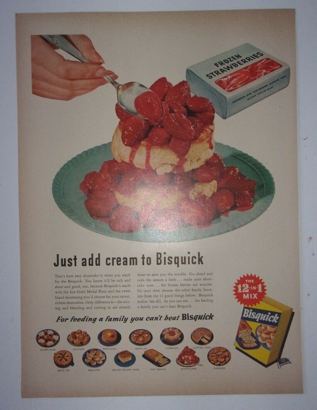 1953 Bisquick The 12-In-1 Mix Advertisement