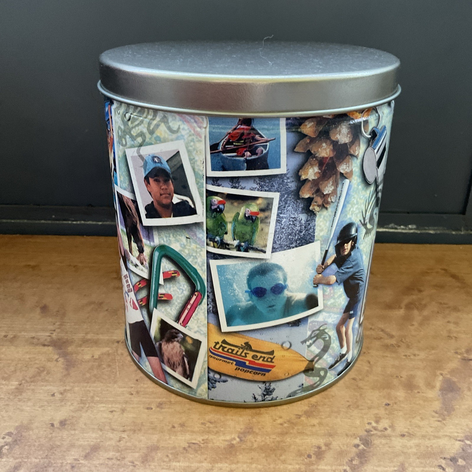 The American Century Tin Advertising Trail’s End Gourmet Popcorn Tin Can 99-2000