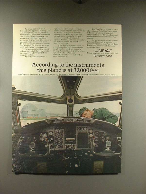 1968 UNIVAC Computer Ad – This Plane is at 32,000 Feet