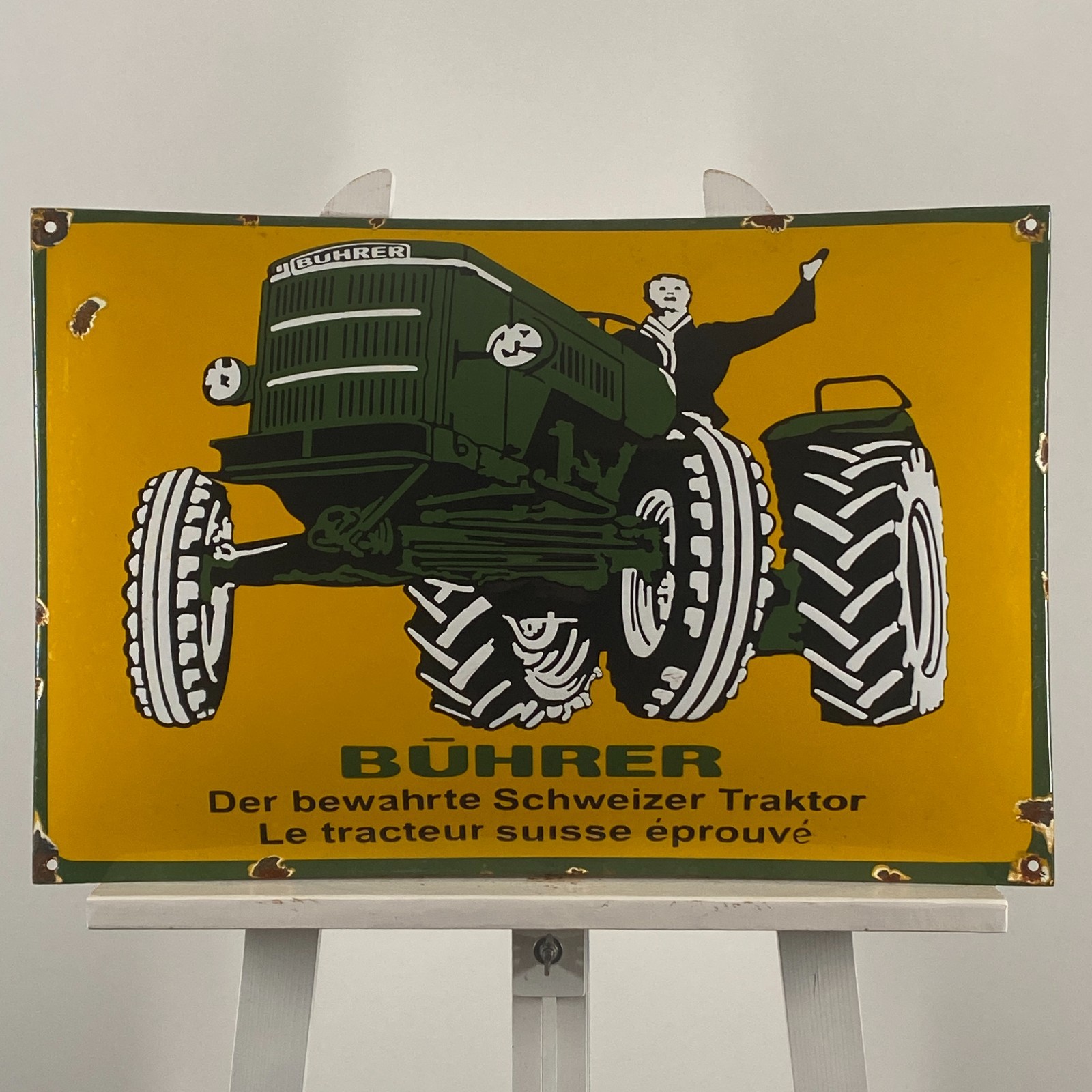 BÜHRER – Advertising Sign – 60x40cm (23.6×15.7″) – Big Vintage Farm Wall Signage