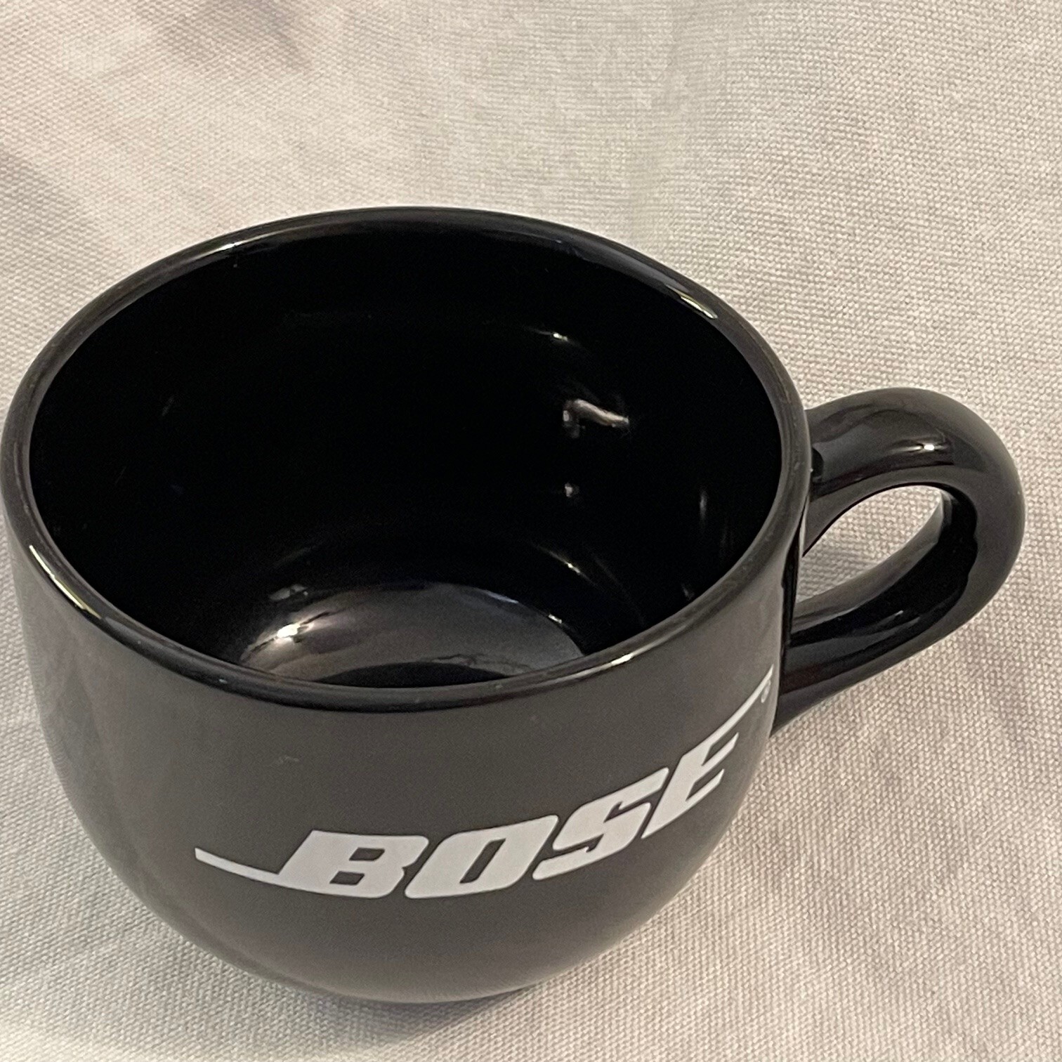 BOSE Black Coffee Tea Mug Soup Bowl Cappuccino Latte 4.5” Promo Advertising Cup