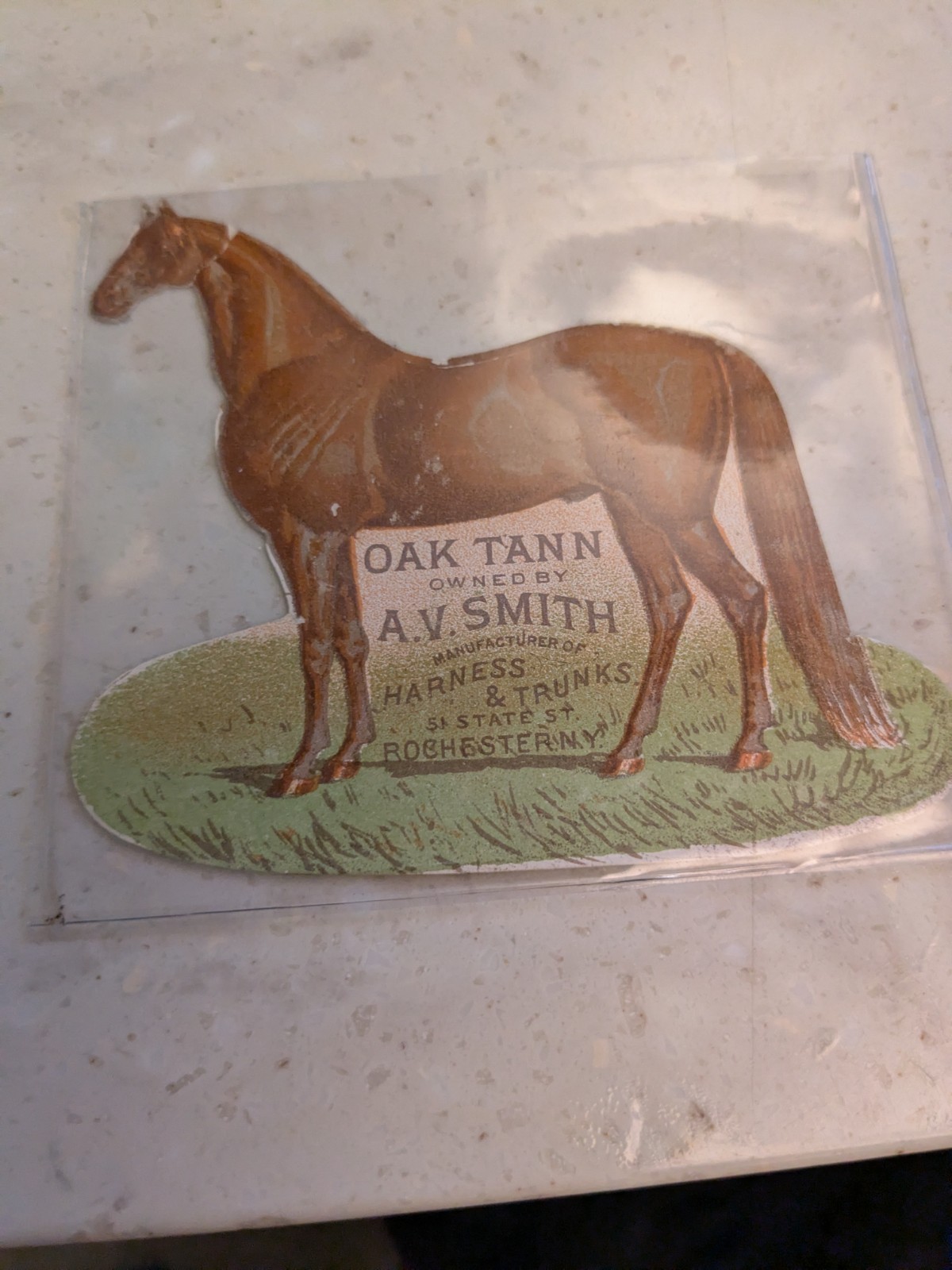 *SCARCE* OAK TANN OWNED BY A.V SMITH HARNESS & TRUNKS ROCHESTER NY