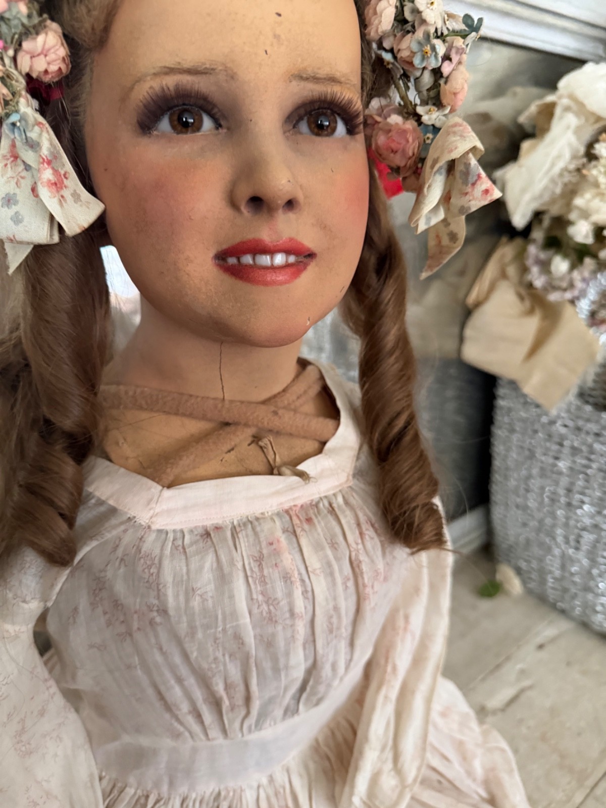 RARE Antique Wax Mannequin Full Body Child