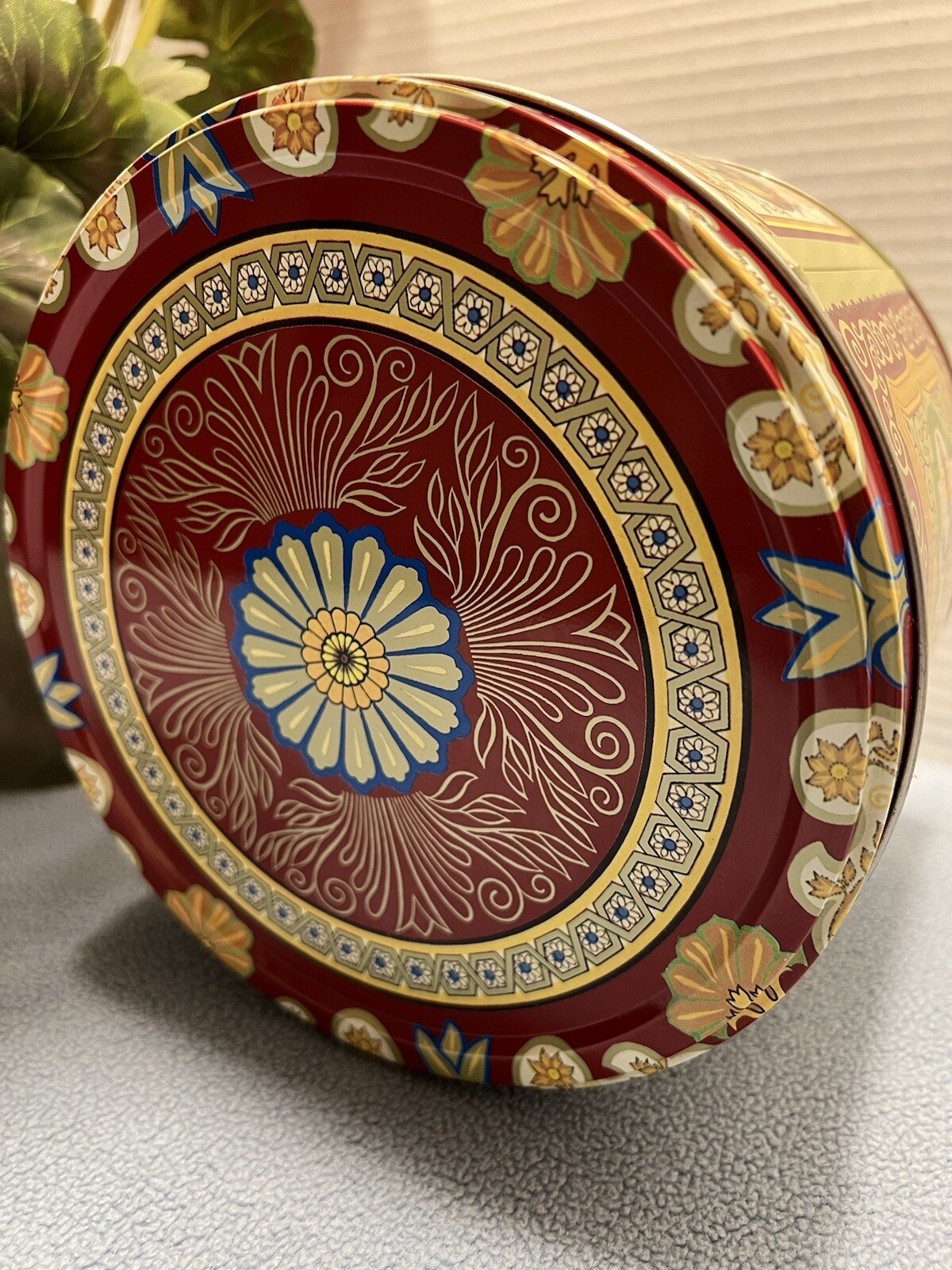 Empty Cookie Food Tin Nyakers Pepparkakor Large Round Drum Swedish Gingerbread