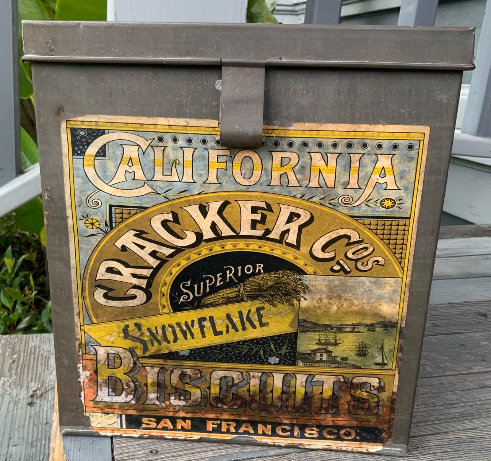 RARE Antique California Biscuit Cracker Snowflake San Francisco Advertising