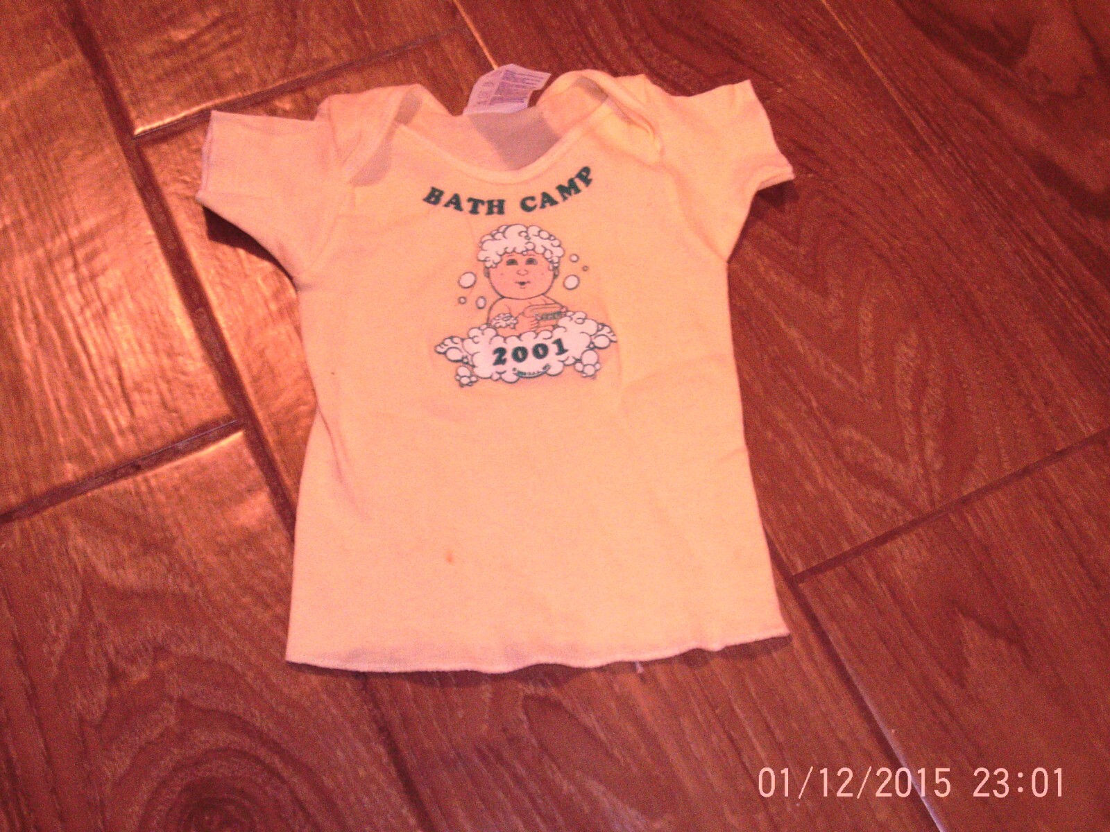 CABBAGE PATCH SOFT SCULPTURE XAVIER ROBERT 2001 BATHCAMP BABY TEE pink