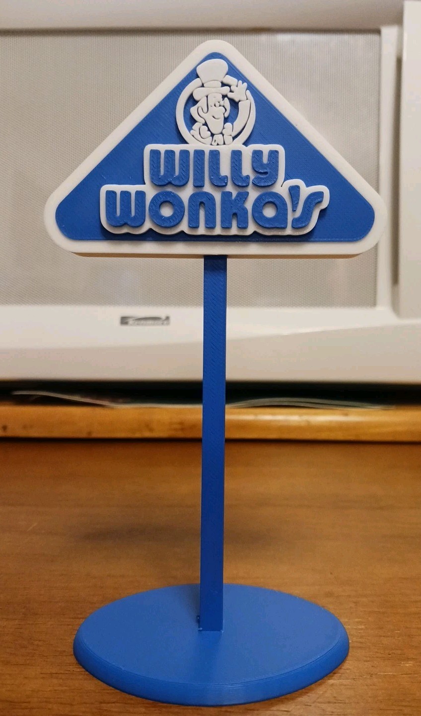 Willy Wonka Custom Miniature Sign Diorama Display. 6″ Tall