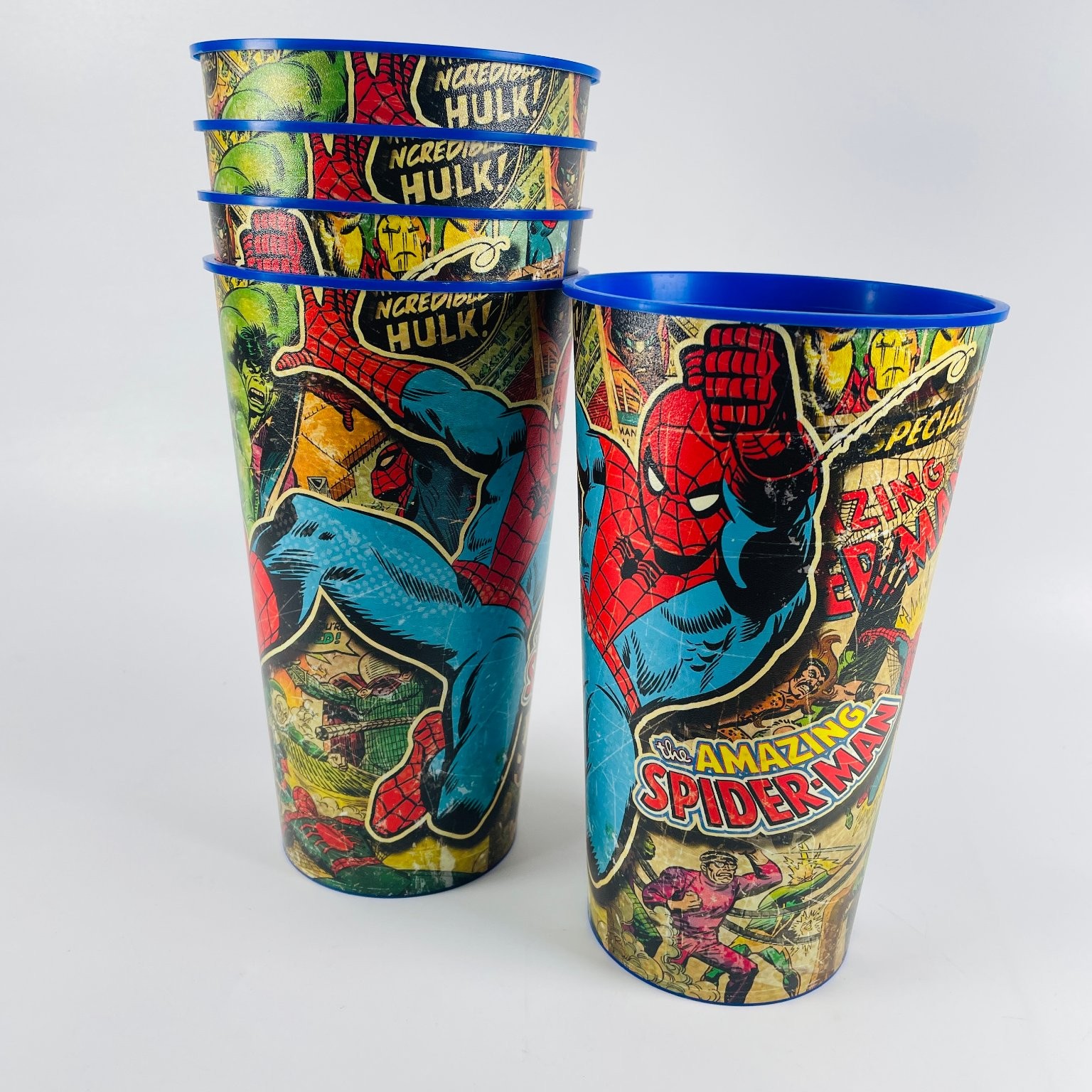 Marvel Comics Party Cups Multi-Color 32oz Plastic Comic Book Set of 5 Designware