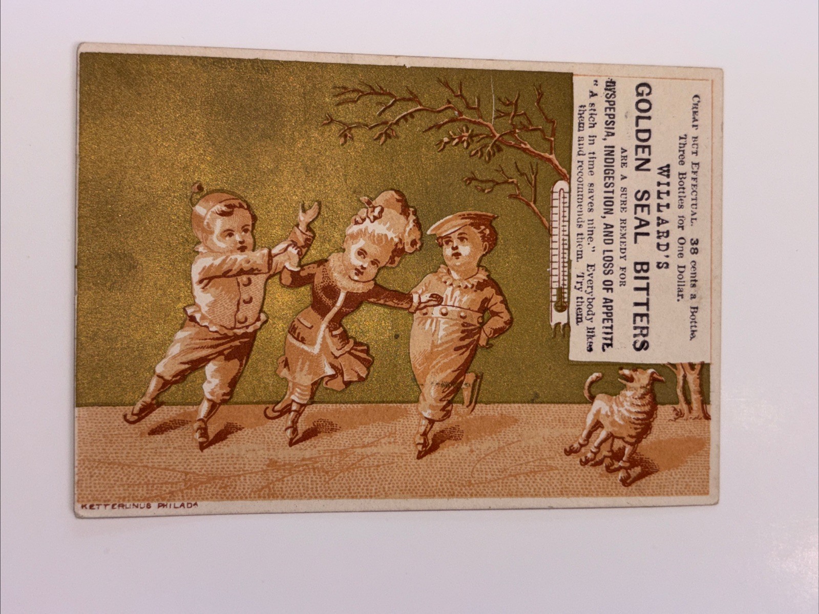 N2 WILLARD’S Golden Seal Bitters Victorian Advertising Trade Card