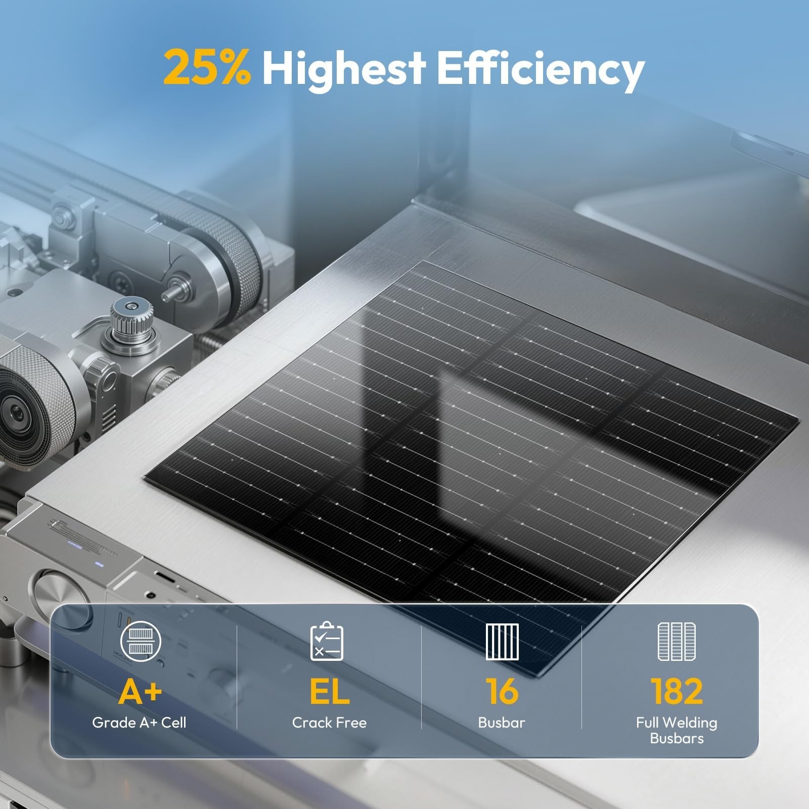 JJN Bifacial 200 Watt Solar Panel, 16BB N-Type 200W 12V 25% High Efficiency 2…
