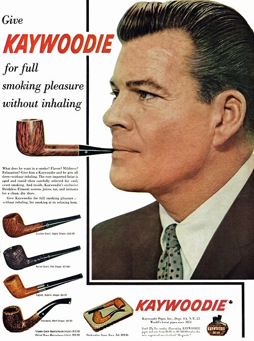 Vintage Kaywoodie Tobacco Pipe Reproduction Print Advertising 17×12