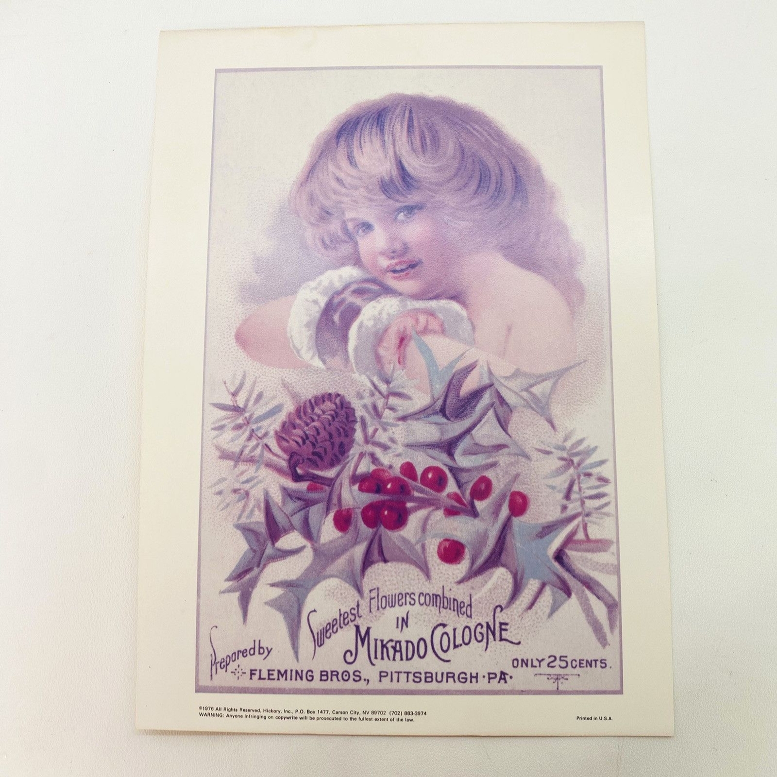 Advertisement Poster For Mikado Cologne Fleming Bros. Pittsburgh PA 1976 Vintage