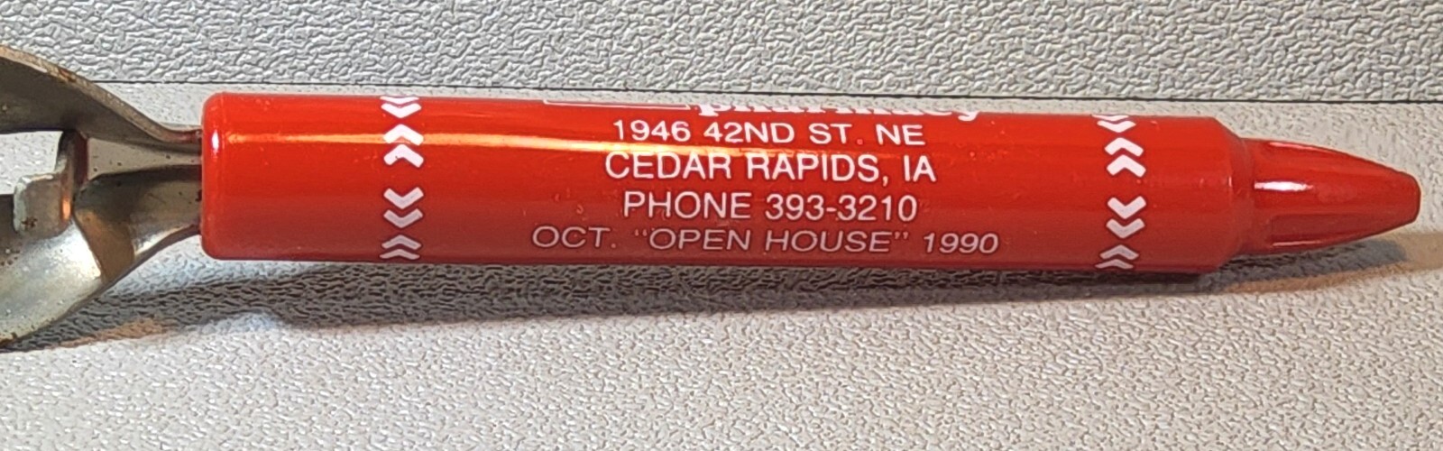 1990 Advertising Can, Bottle Opener – Clarks Pharmacy ~ Cedar Rapids, Iowa. CO-6