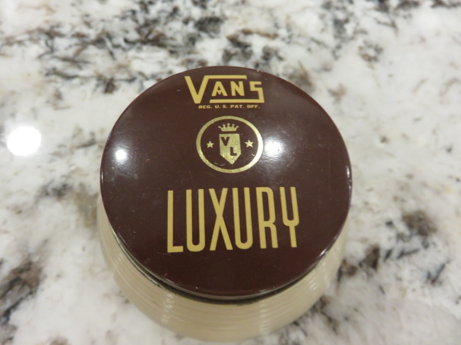 Vintage VANS LUXURY Wax Shoe Dressing For Leather Beige Over Half Full RARE