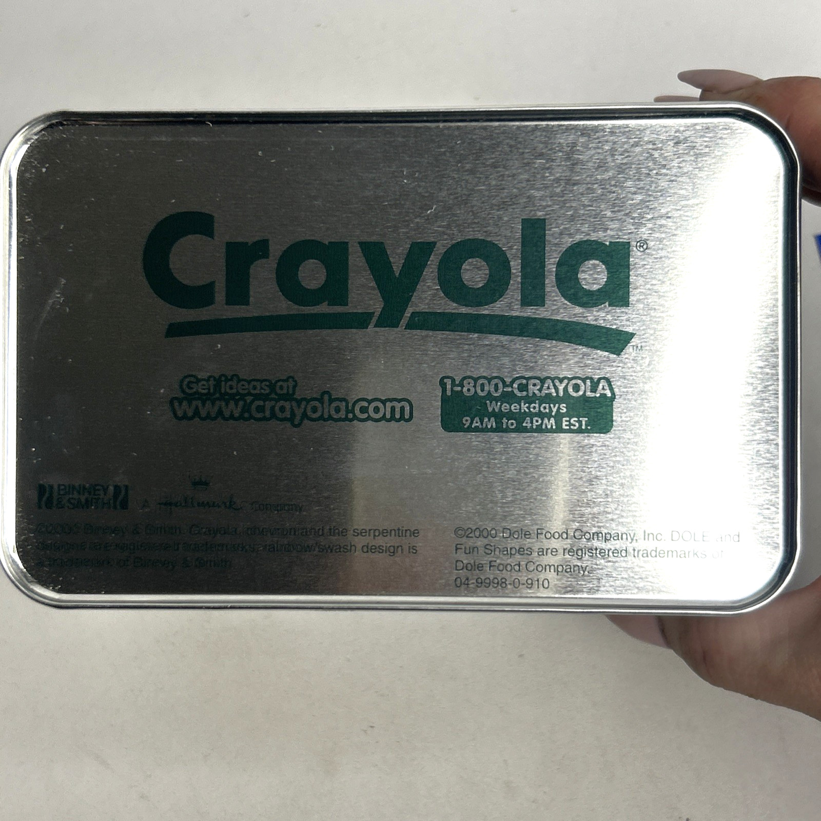 VTG 2000 Crayola + DOLE Box of Imagination Storage Tin Gift Set Fun Shapes Y2K