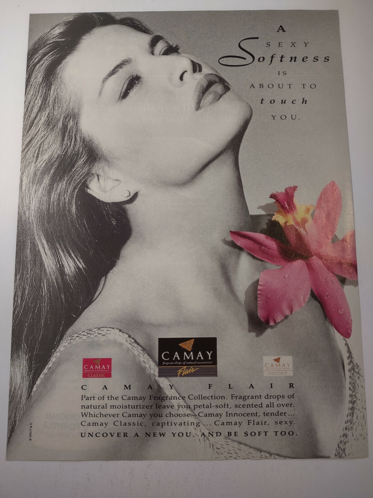 Camay Flair Collection Softness Vintage 1990s Print Ad