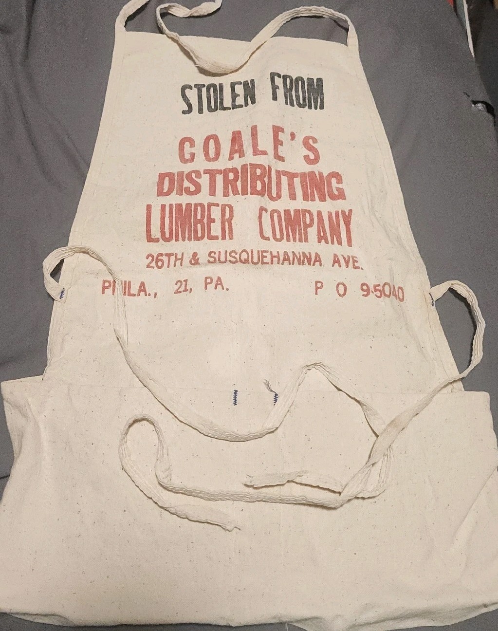 Vintage Hardware Store Apron Coales Distributing Lumber Co. Philadelphia 1950s