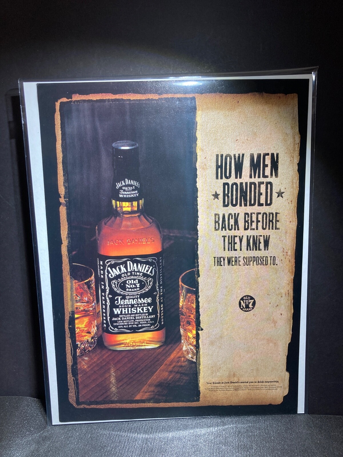 Vintage Original Print Ad 2000 Jack Daniels Whiskey How Men Bond