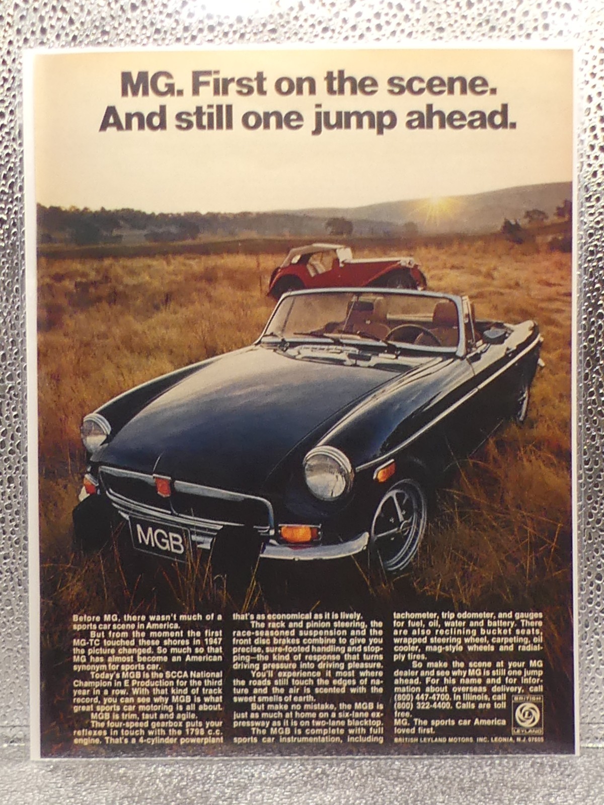 Vintage MGB MG-TC British Leyland Sports Car 1974 Print Advertising Full Page Ad