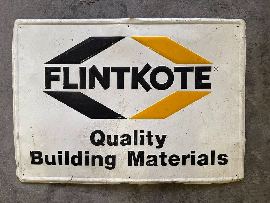 Vintage 1960’s Flintkote Quality Building Materials 28″ x 19″ Metal Sign